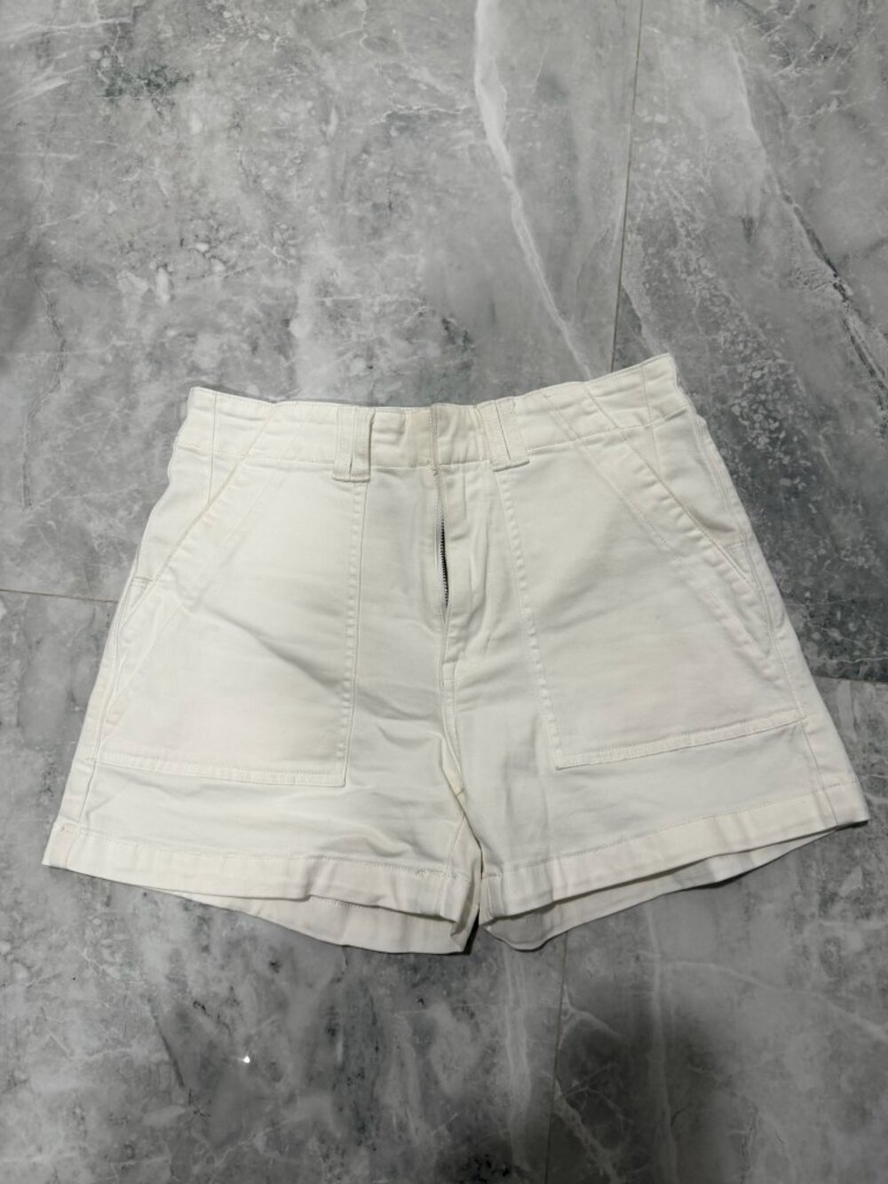 Pistola White Utility Denim Shorts Size 26